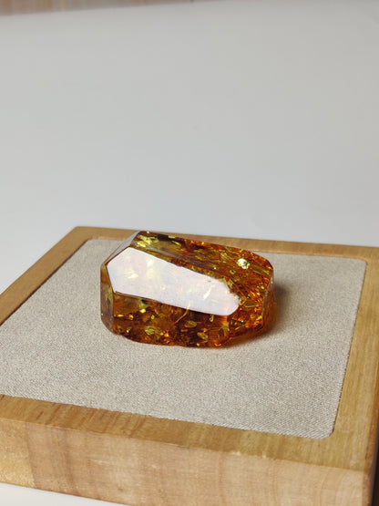 Raw Transparent Baltic Amber – Large Faceted Cabochon