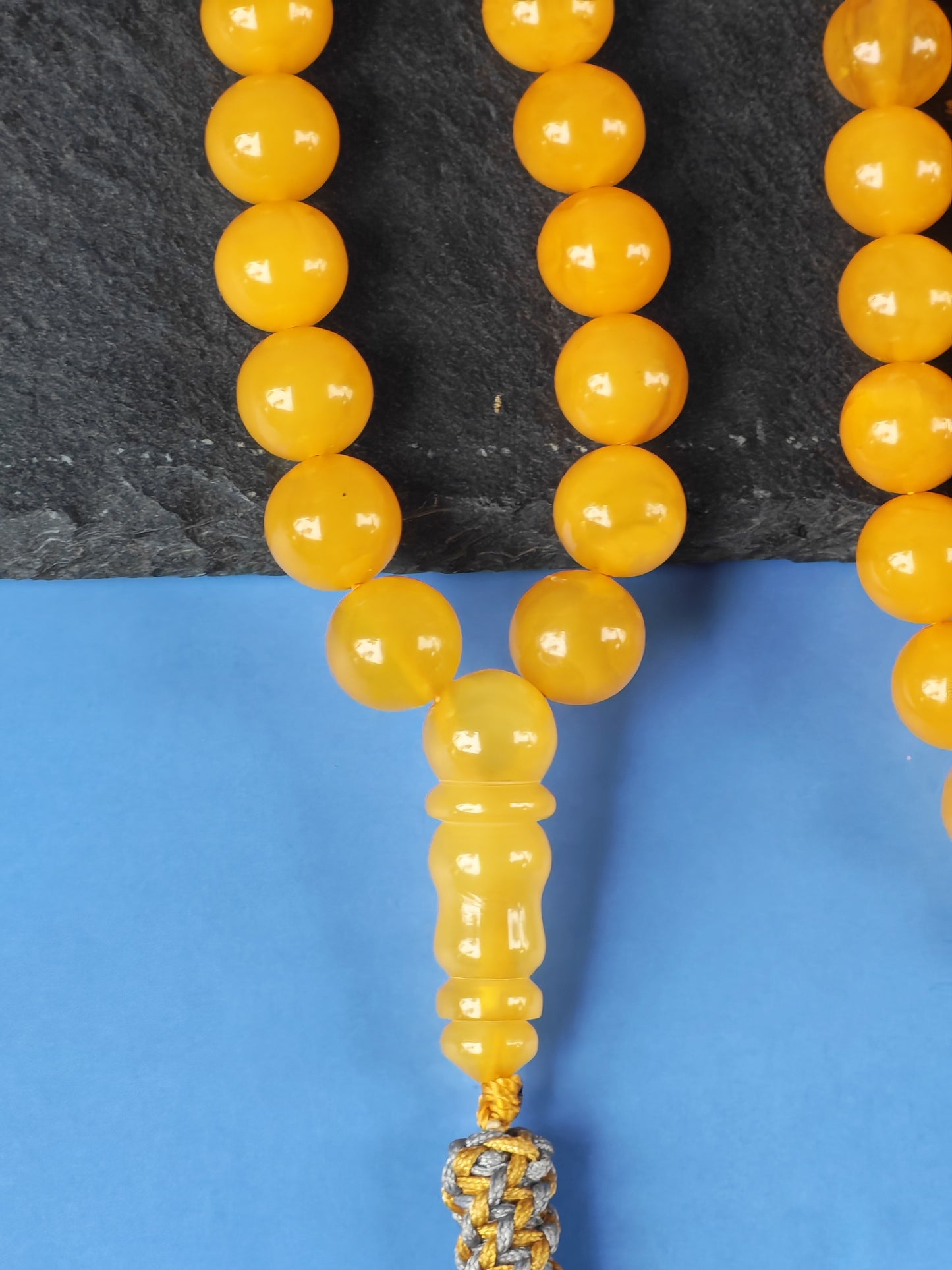 Natural Micro Baltic Amber Rosary – 99 Beads | 8mm | Metal Dividers