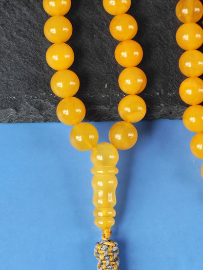 Natural Micro Baltic Amber Rosary – 99 Beads | 8mm | Metal Dividers