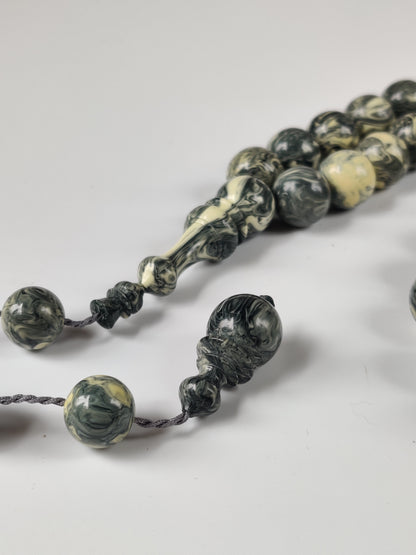 Rare Jumbo Chernobyl Bakelite Tasbih | 39 Large Round Beads | 124 g