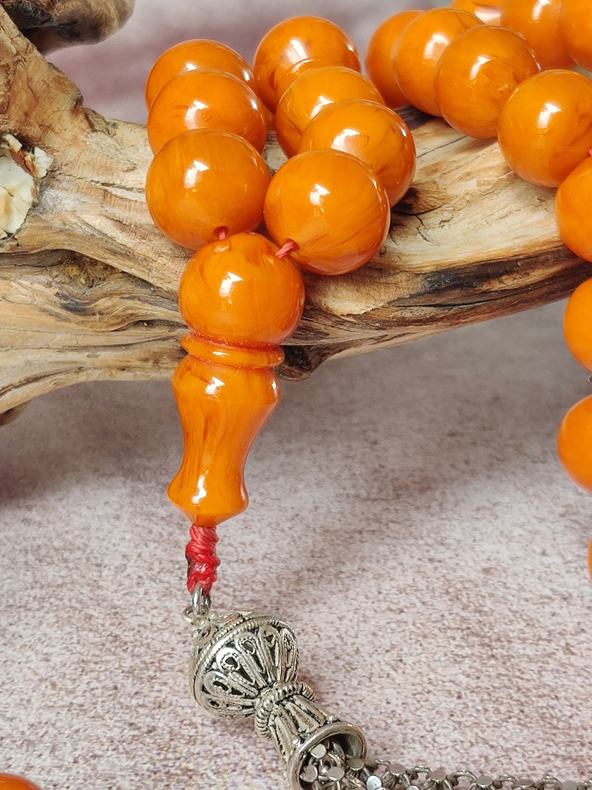 Super Rare Belgian Bakelite Rosary – 43 Istanbul Beads | Red Vines | Big Size