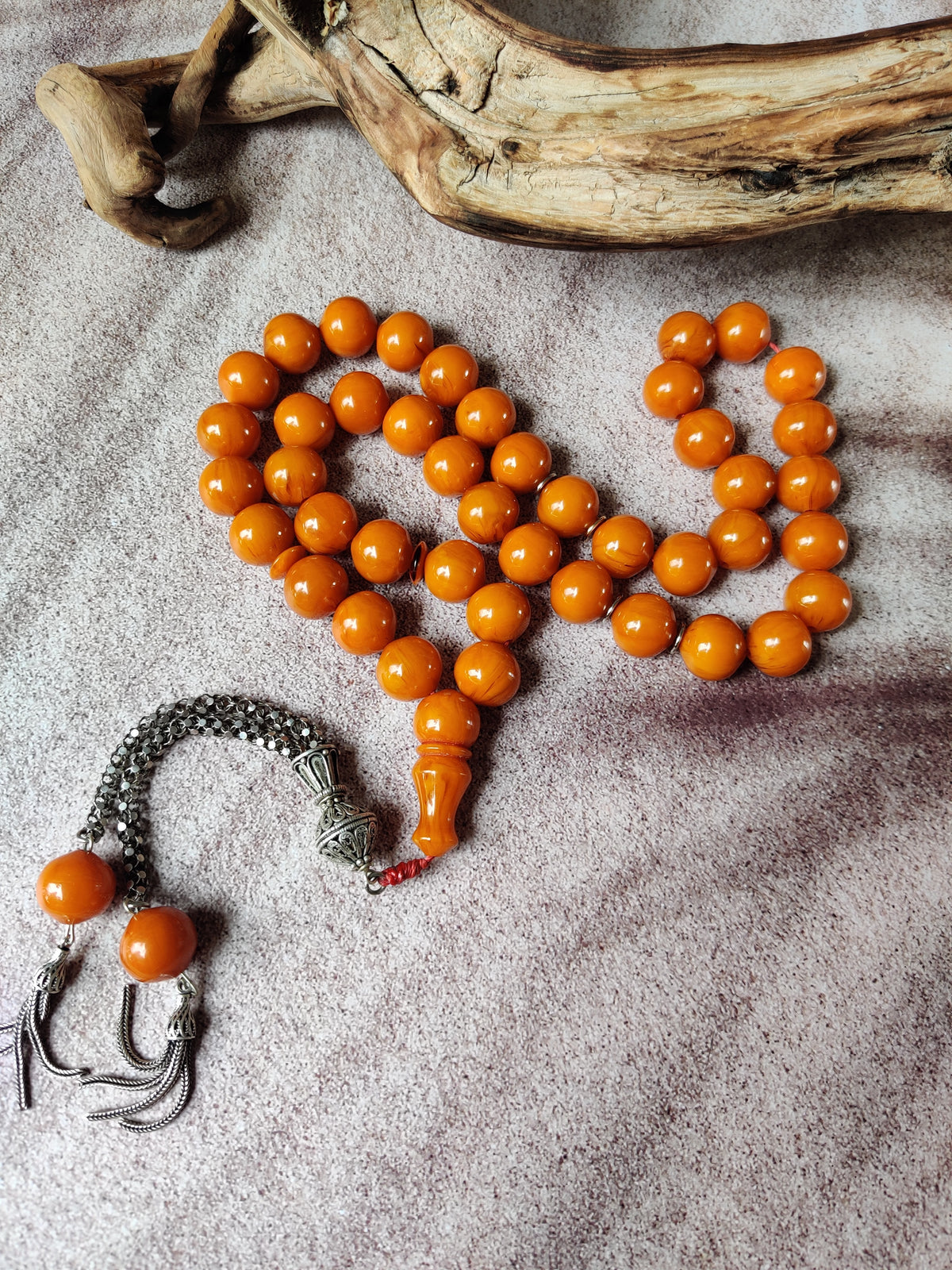 Super Rare Belgian Bakelite Rosary – 43 Istanbul Beads | Red Vines | Big Size