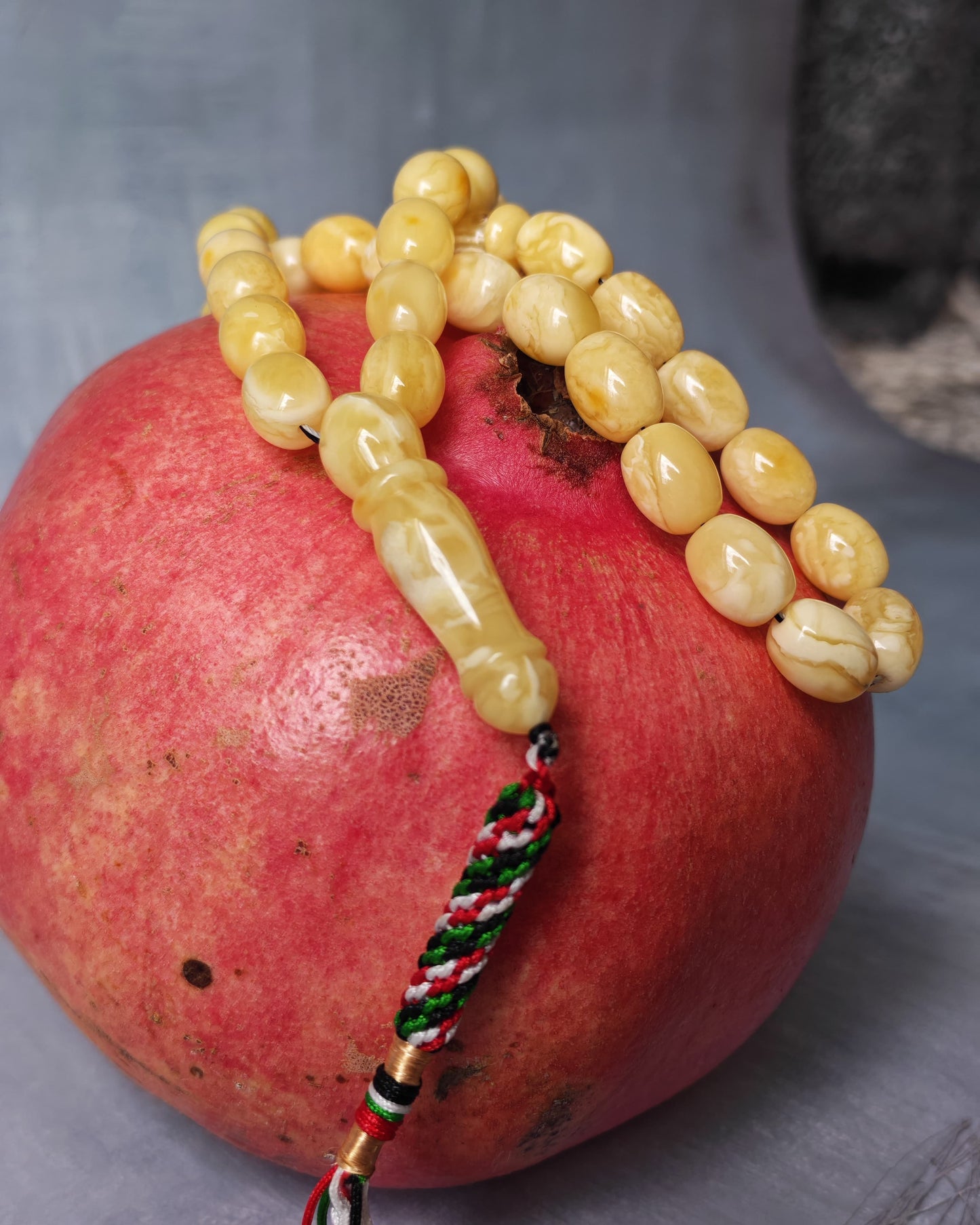 Natural Recently Crafted Amber Misbah Pigeon Egg 63 Beads