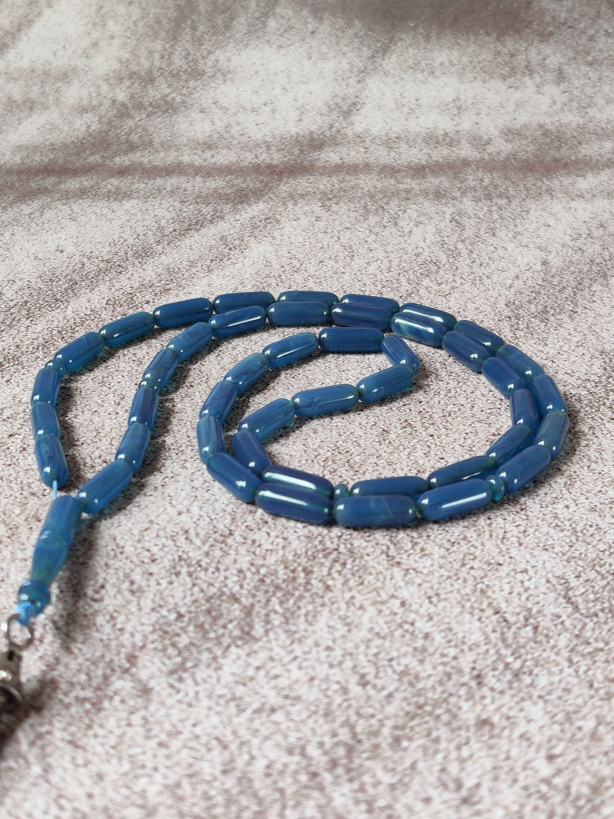 American Bakelite Rosary | 45 Capsule Beads | Micro Size | Blue Moon