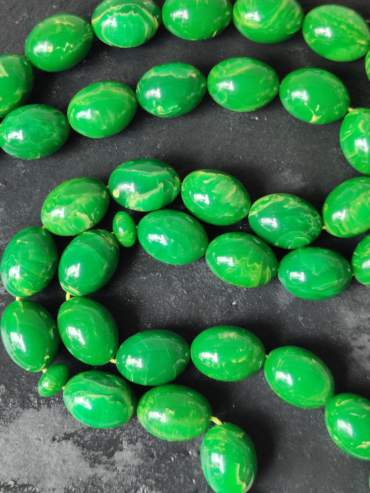 Rare American Bakelite Rosary | Starbucks Green | 41 Beads | Pigeon Egg