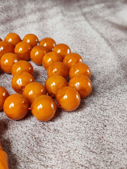 Super Rare Belgian Bakelite Rosary – 43 Istanbul Beads | Red Vines | Big Size