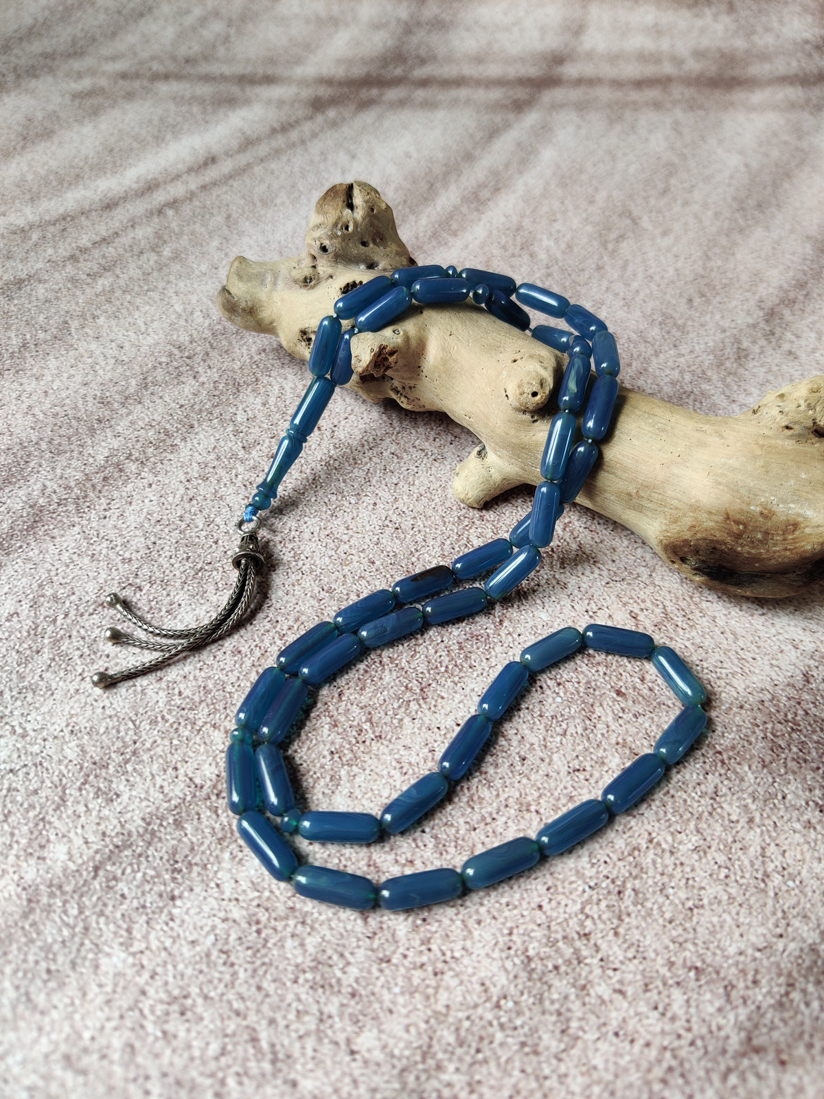 American Bakelite Rosary | 45 Capsule Beads | Micro Size | Blue Moon