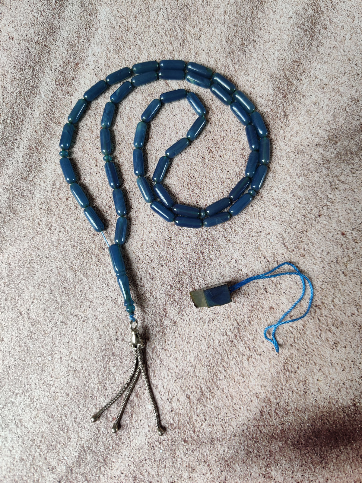 American Bakelite Rosary | 45 Capsule Beads | Micro Size | Blue Moon