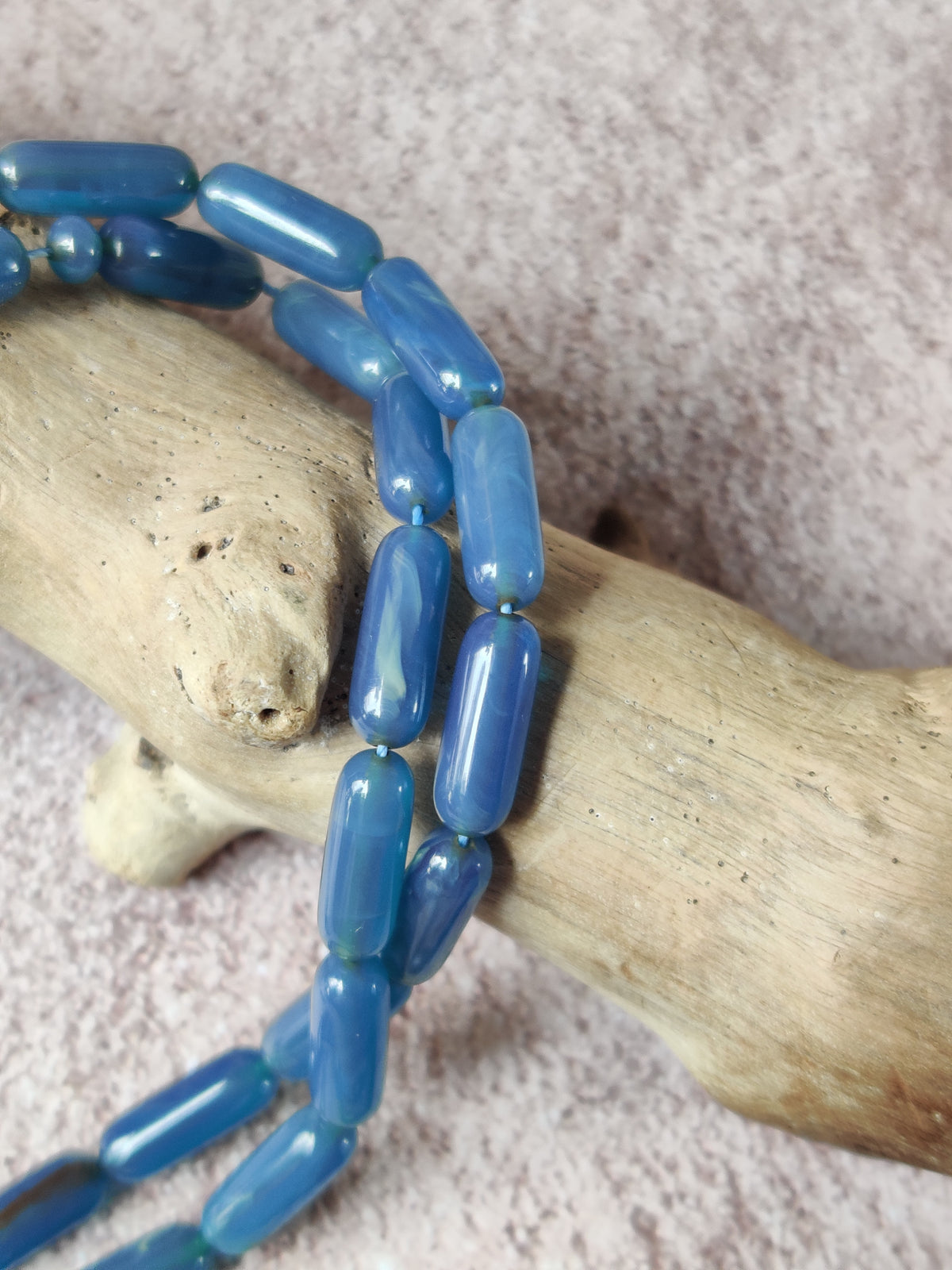American Bakelite Rosary | 45 Capsule Beads | Micro Size | Blue Moon