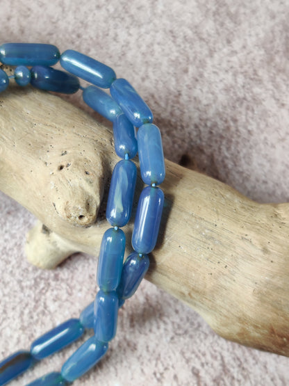 American Bakelite Rosary | 45 Capsule Beads | Micro Size | Blue Moon