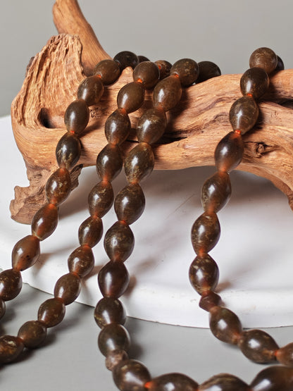 Shah Maqsood Stone Tasbih | 99 Micro Olive Beads | Green & Brown