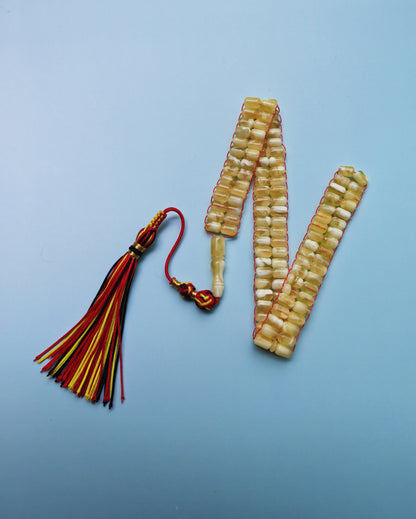 Micro Mosaic Baltic Amber Rosary – 114 Barrel Beads | Unique Flat Design