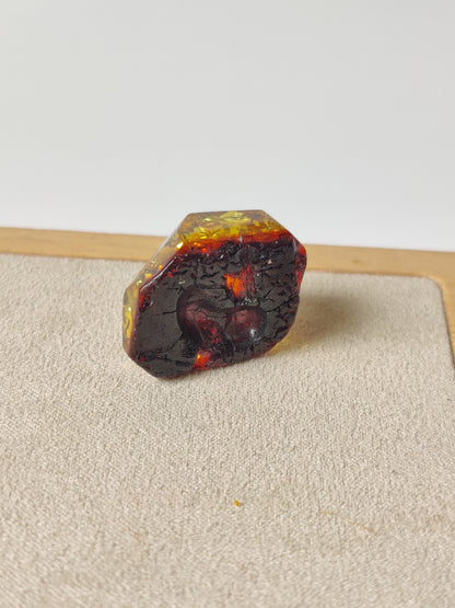 Natural Raw Citron Amber Piece | Faceted | Cabochon
