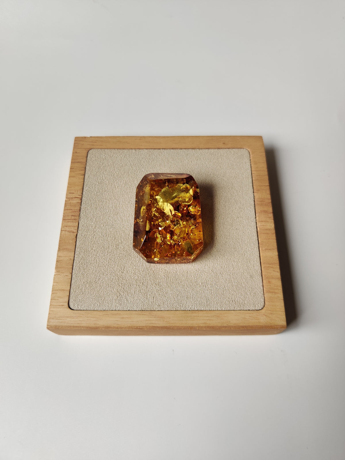 Raw Transparent Baltic Amber – Large Faceted Cabochon