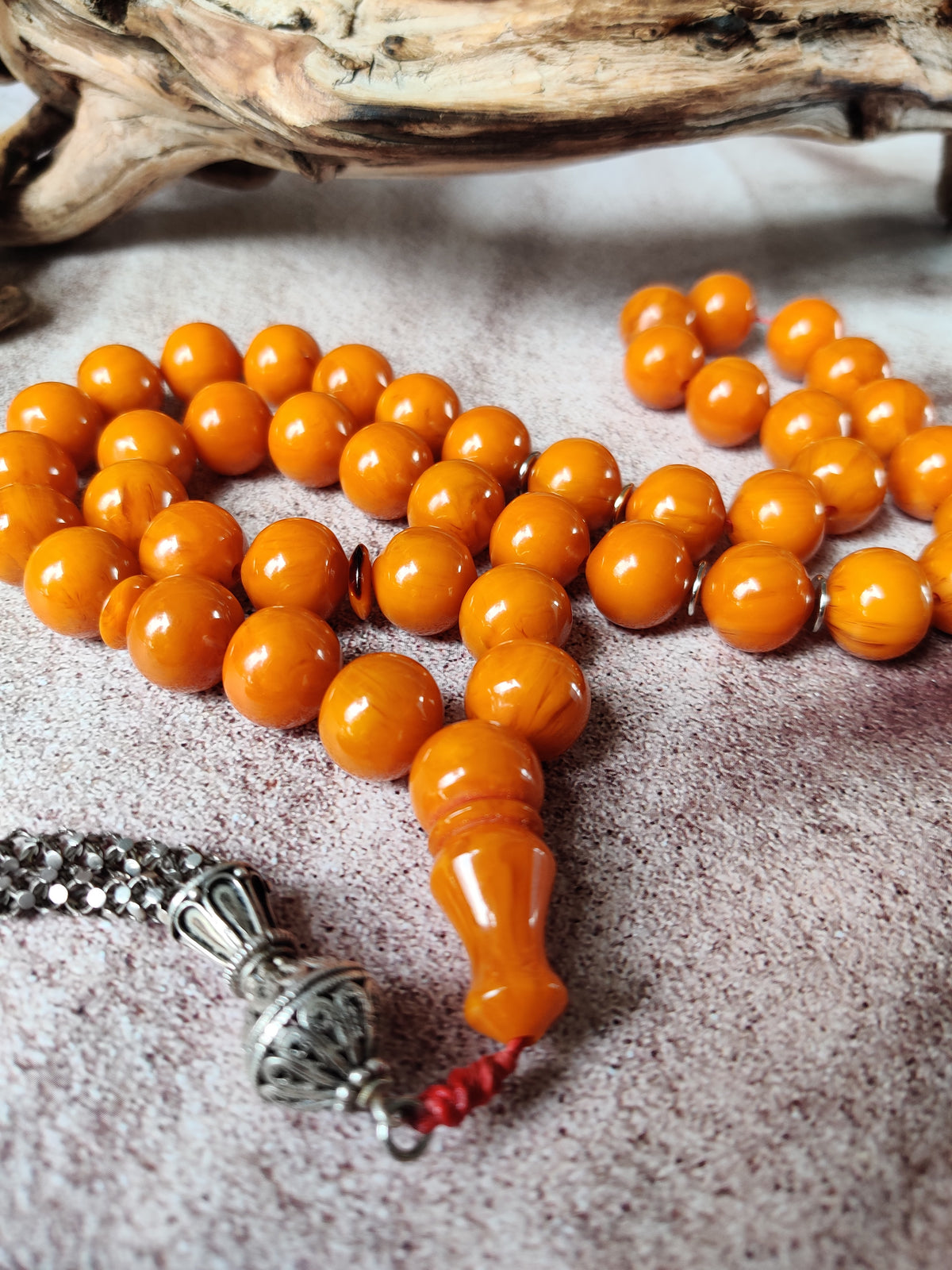 Super Rare Belgian Bakelite Rosary – 43 Istanbul Beads | Red Vines | Big Size