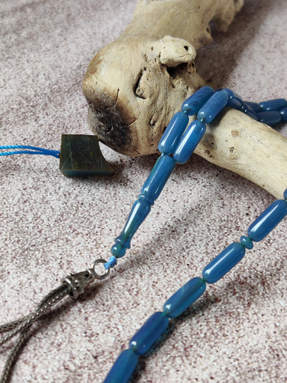 American Bakelite Rosary | 45 Capsule Beads | Micro Size | Blue Moon