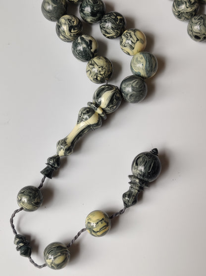 Rare Jumbo Chernobyl Bakelite Tasbih | 39 Large Round Beads | 124 g