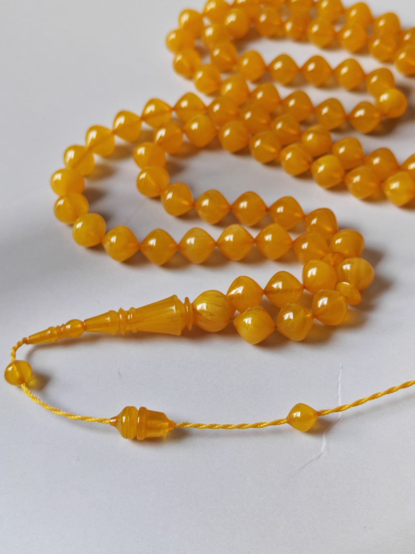Rare Lemon English Carvacraft Rosary 87 Beads Istanbul Shape