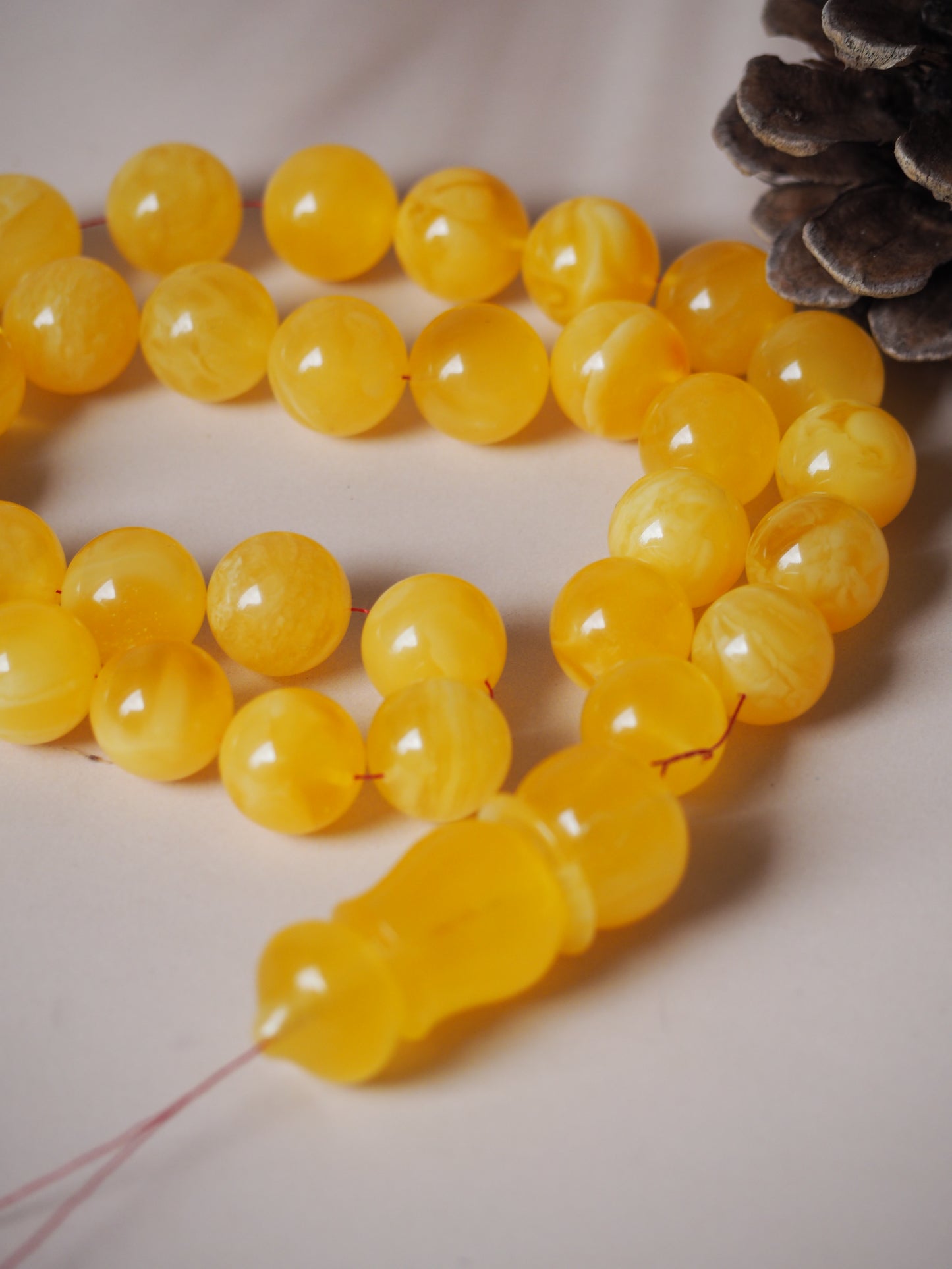 Natural Butterscotch Amber Rosary 15mm + Certificate