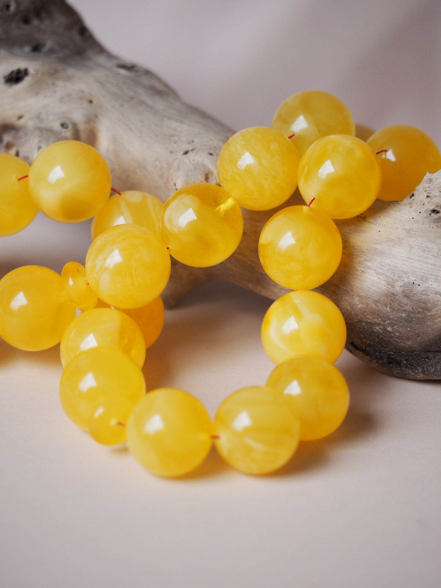 Natural Butterscotch Amber Rosary 15mm + Certificate