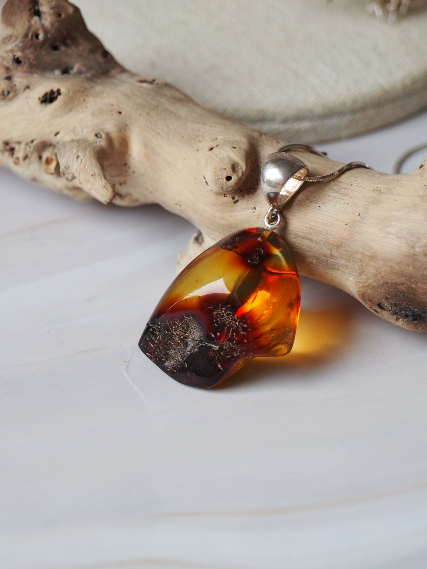 Natural Amber Pendant with Insect inclusion