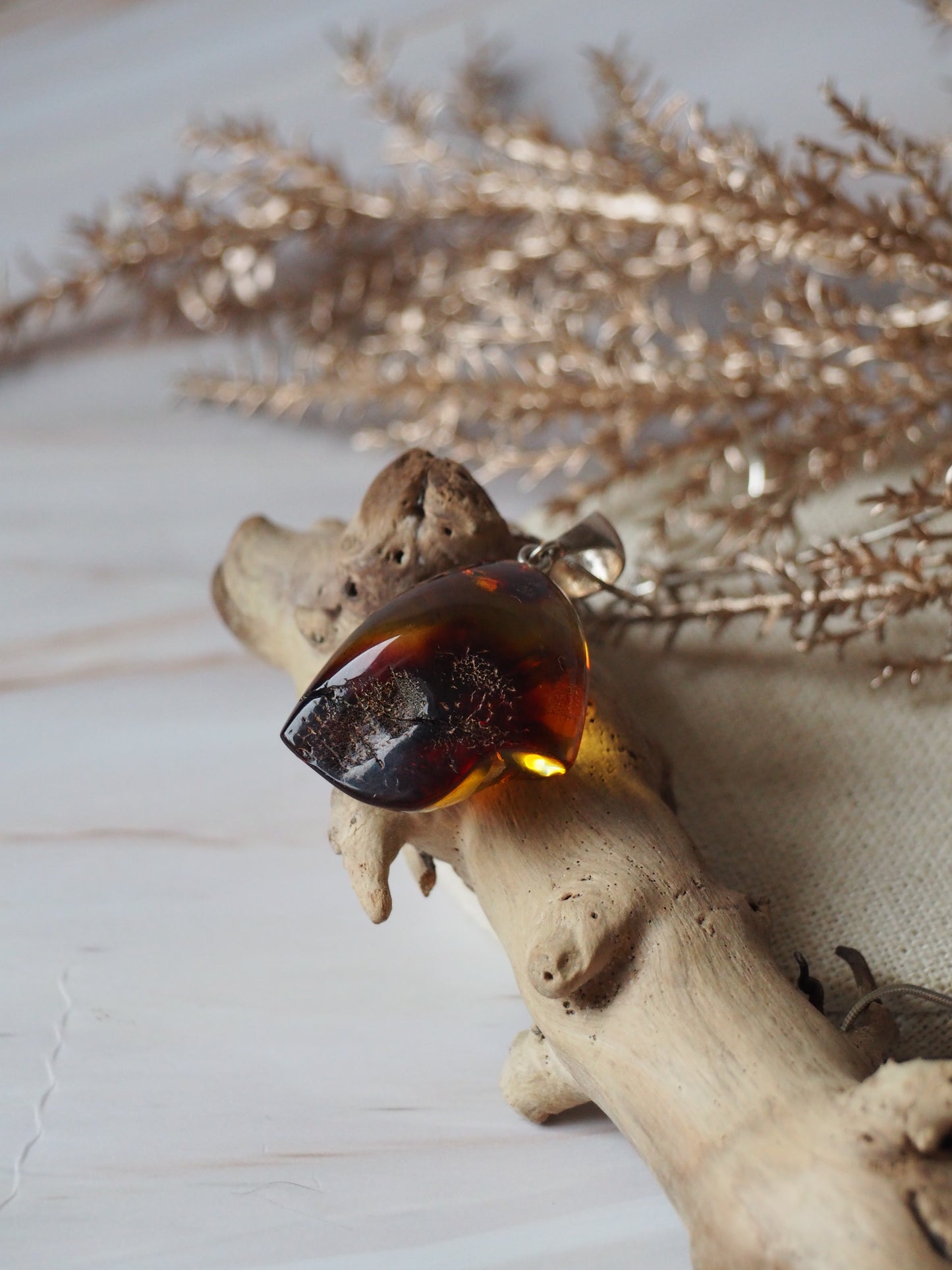 Natural Amber Pendant with Insect inclusion