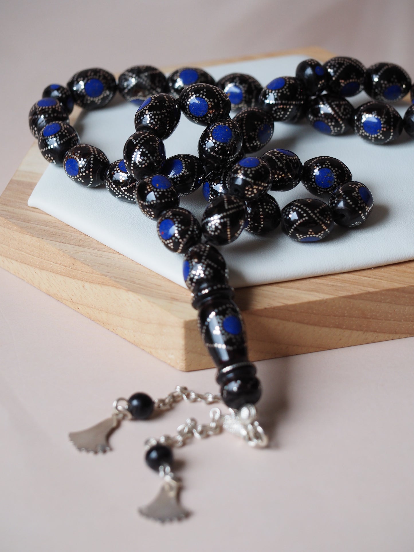 Black Coral and Lapis Lazuli Rosary