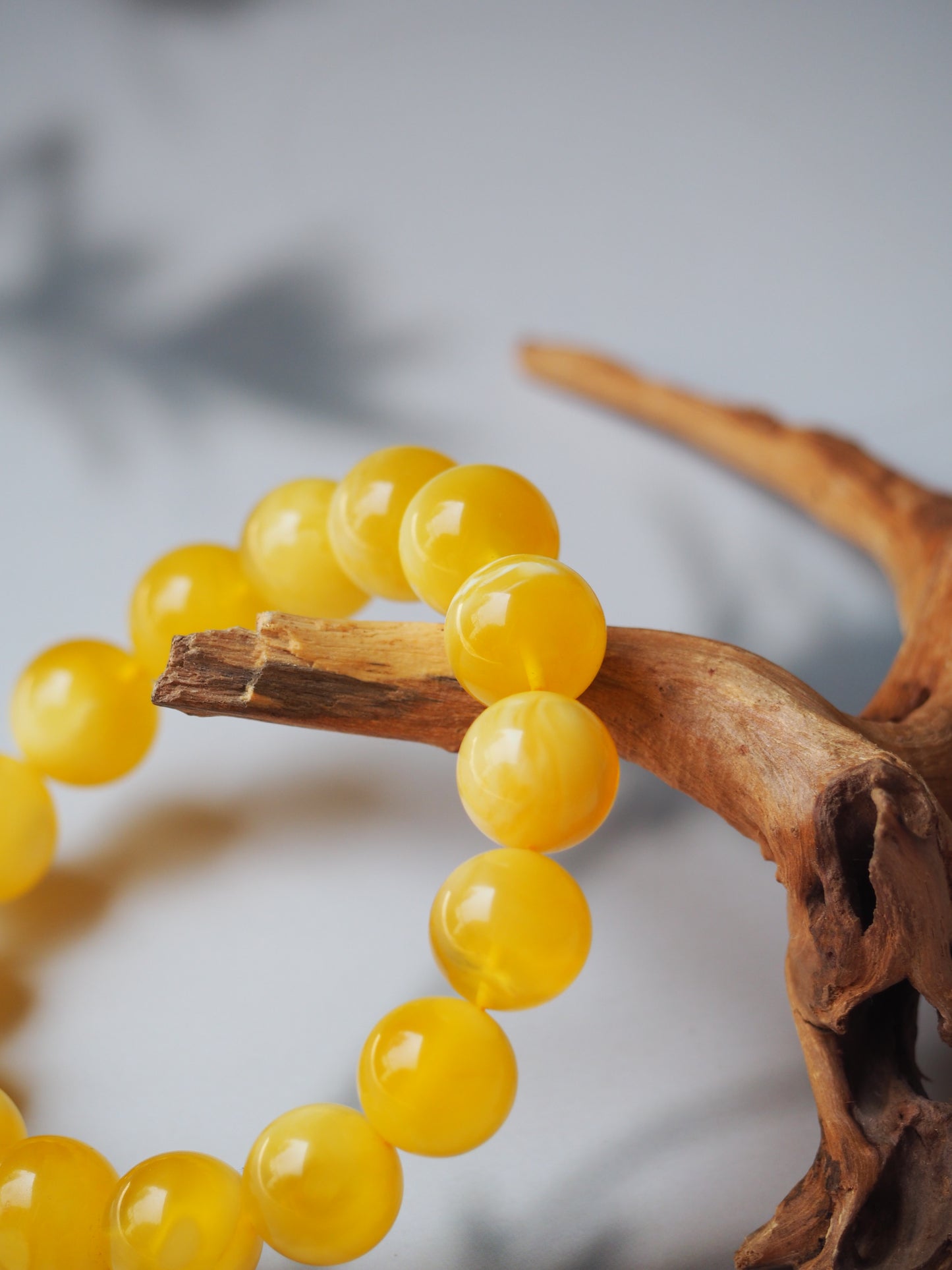 Rare Natural Cloudy/Royal White Amber Bracelet around 13mm