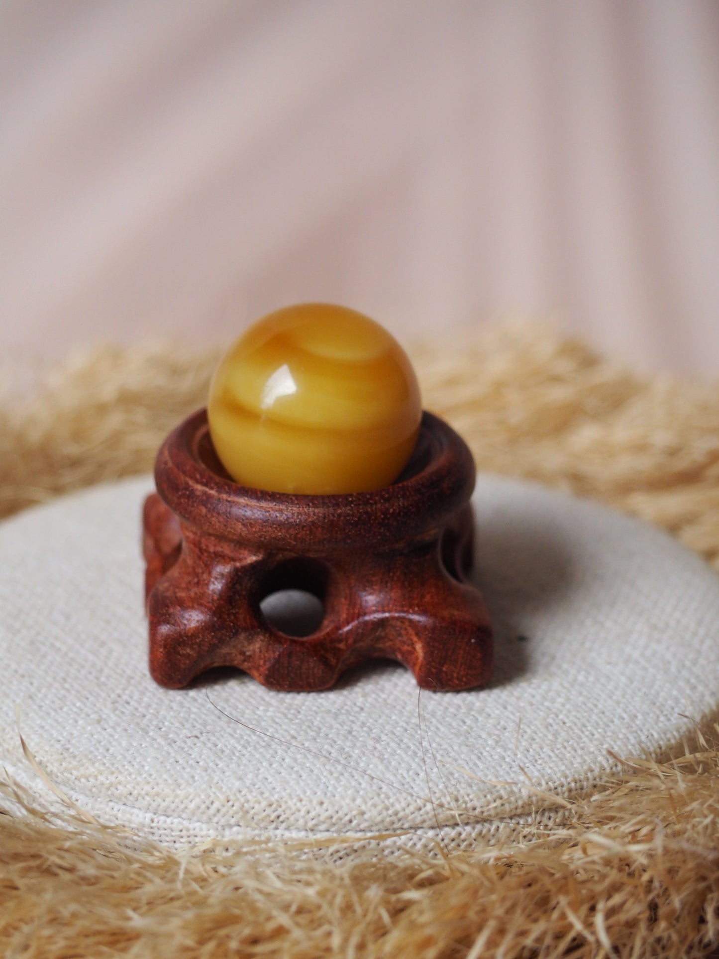 Unique Natural Butterscotch Amber Ball/ Globe 25,2mm