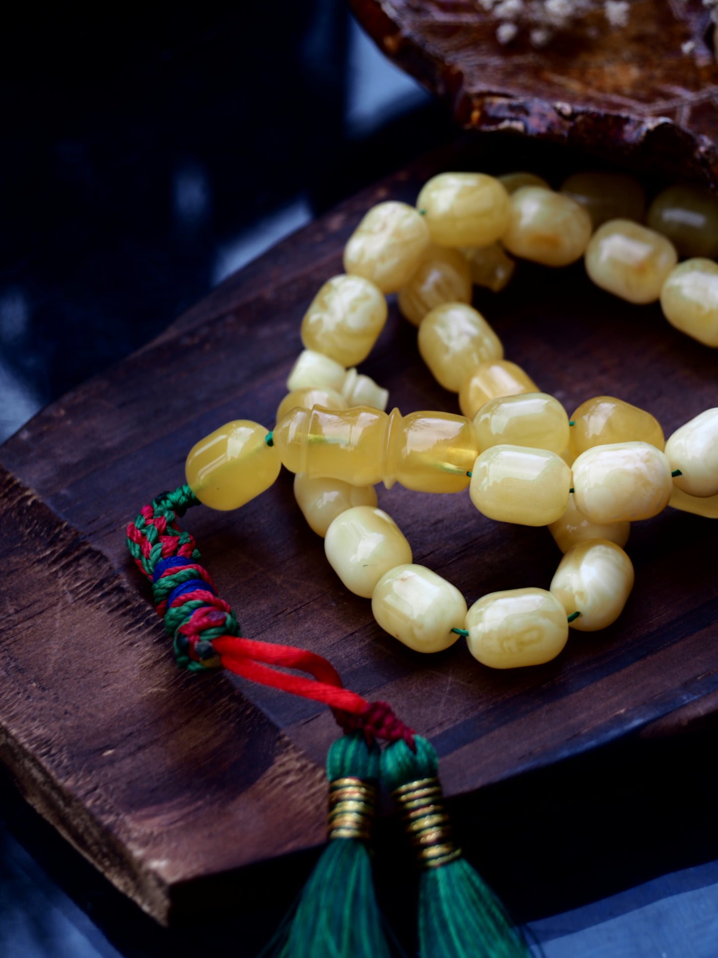 Natural Butterscotch Amber Barrel Shape Rosary Prayer Beads